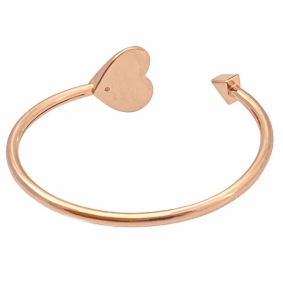 KATE SPADE • Rose Gold Heritage Heart Gold Glitter Cuff Bracelet - Picture 6 of 7